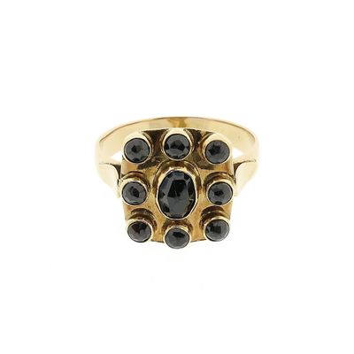 Image 2 of Vintage gold men's ring with garnet stones