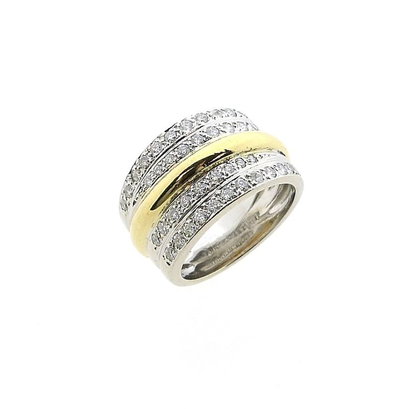 Image 1 of Two-tone gold ring with diamonds; approx. 0.44 ct.