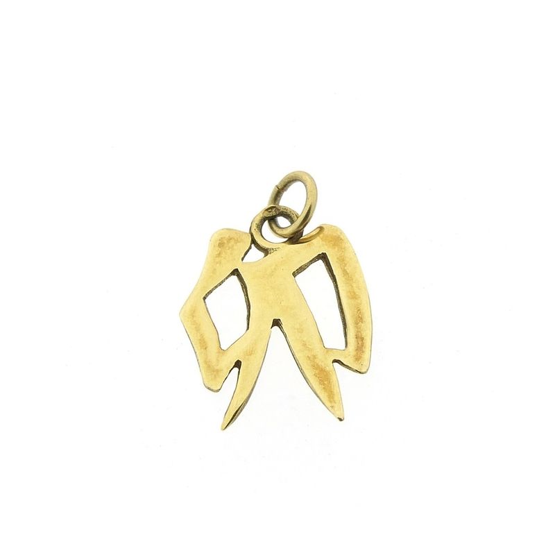 Image 1 of Gold pendant of the Chinese horoscope sign rabbit.