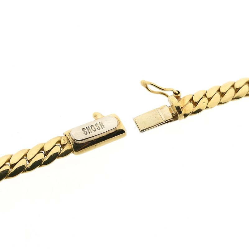 Afbeelding 5 van Gouden platte gourmetschakel ketting 