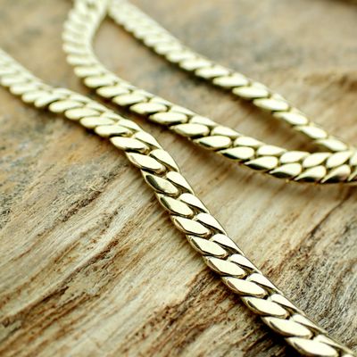 Image 2 of Gold flat gourmet link chain