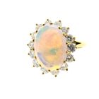 Image 5 of Gold ring with opal and diamond; 1.26 ct.