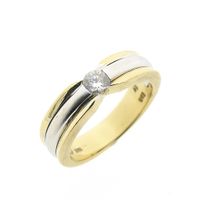 Two-tone gold ring with zirconia