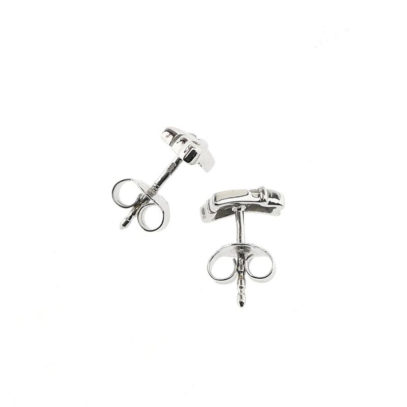 Image 5 of White gold fantasy stud earrings with diamonds | 0.02 ct.