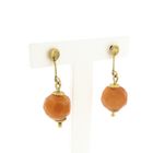 Image 7 of Gold earrings with carnelian band agate