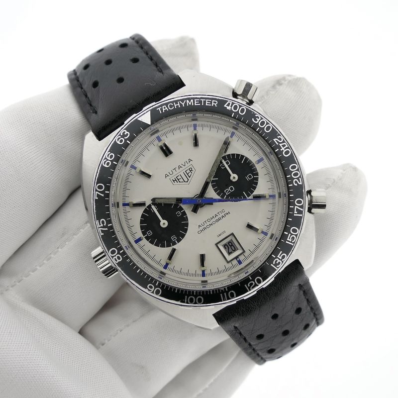Image 5 of Heuer Autavia 1163 'Jo Siffert'; Vintage chronograph men's watch