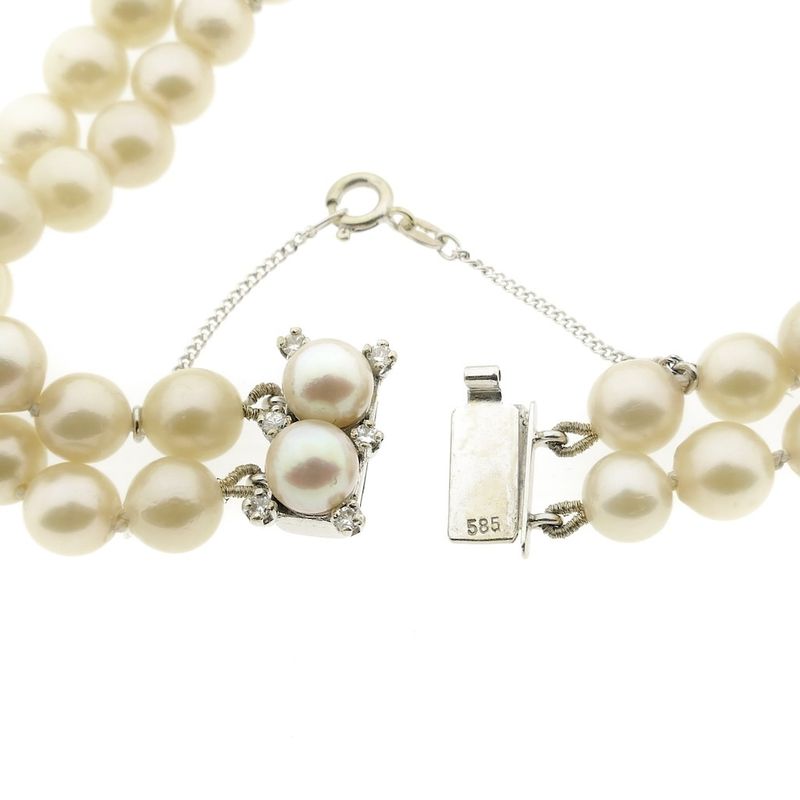 Image 7 of Pearl bracelet with white gold clasp and 0.18 ct. diamond | 20.5 cm