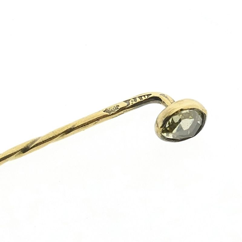 Image 7 of Gold lapel pin, tie pin with rose-cut diamond | Approx. 0.22 ct.