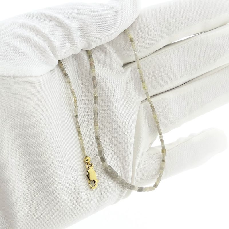Image 10 of Uncut diamond bead necklace with gold clasp