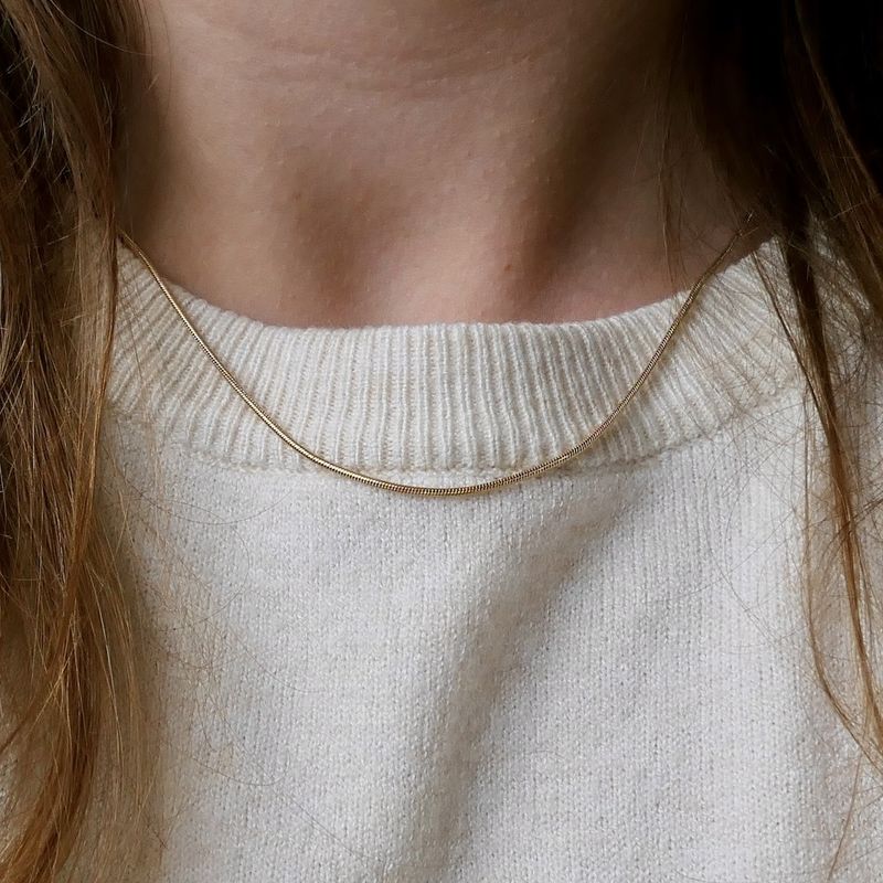 Image 9 of Gold snake link chain | 44 cm