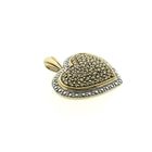 Image 3 of Two-tone gold heart pendant with fancy diamonds; 0.73 ct.