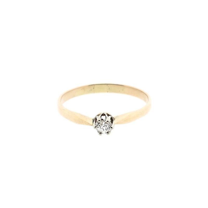 Image 3 of Rose gold solitaire ring with diamond; 0.05 ct.