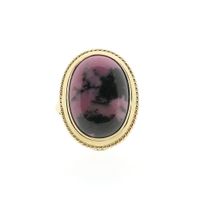 Vintage gold ring with rhodonite