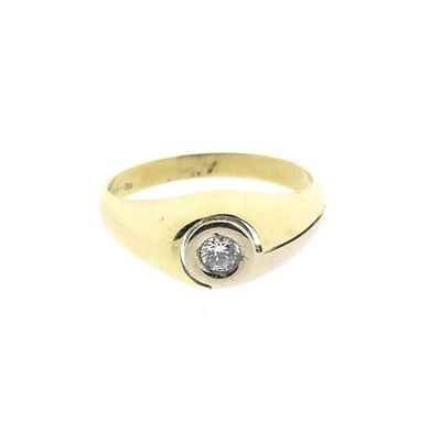 Image 2 of Two-tone gold ring with zirconia