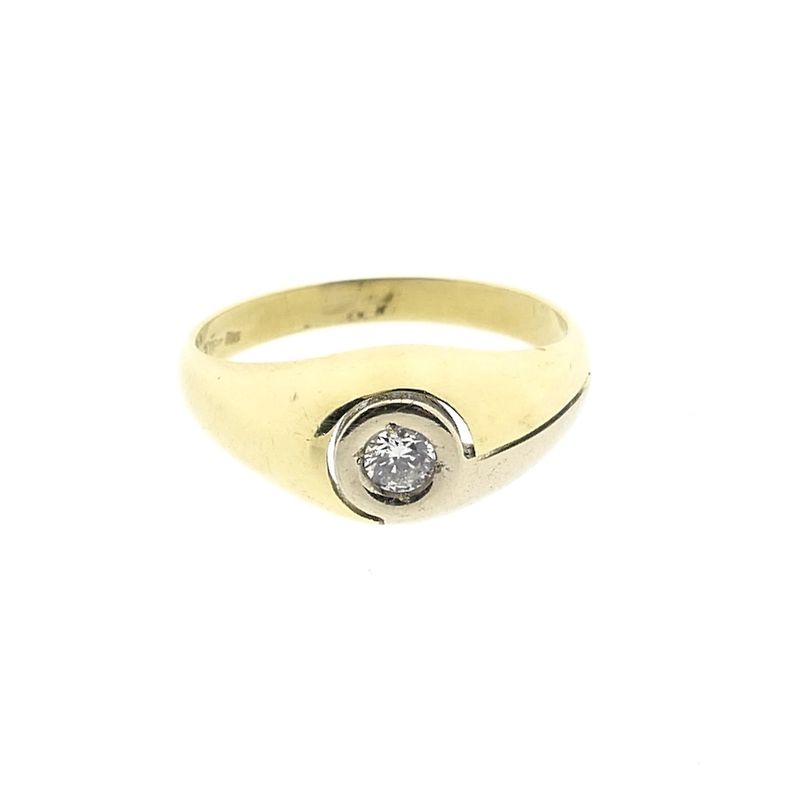 Image 2 of Two-tone gold ring with zirconia