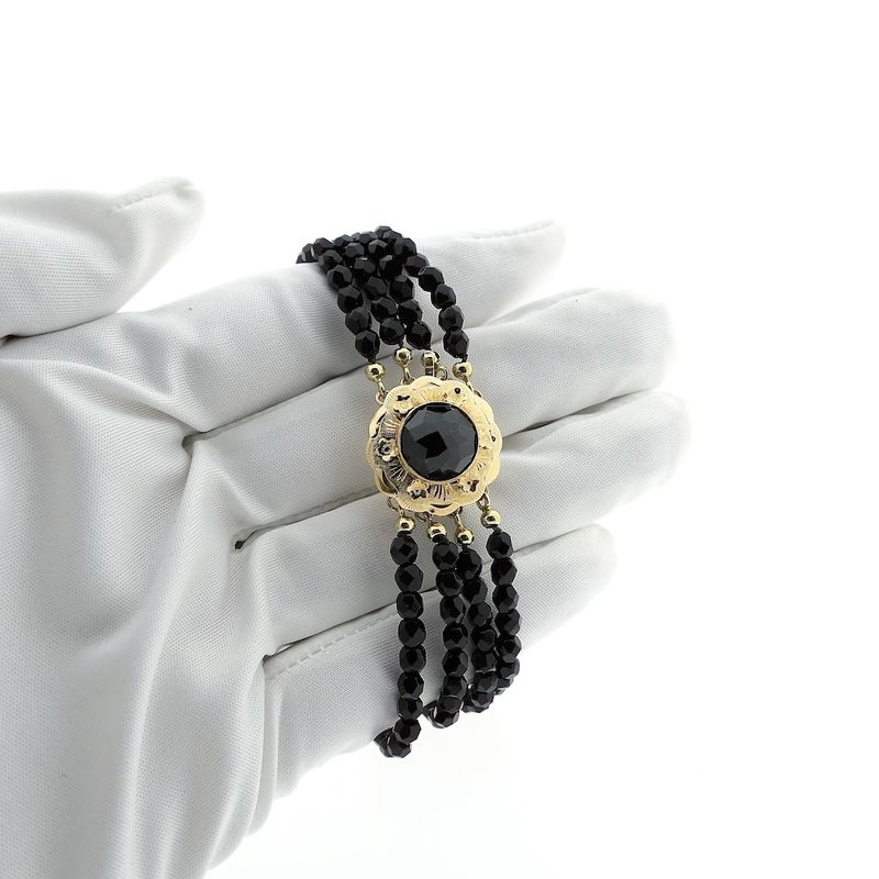 Image 7 of Glass bead bracelet with gold clasp
