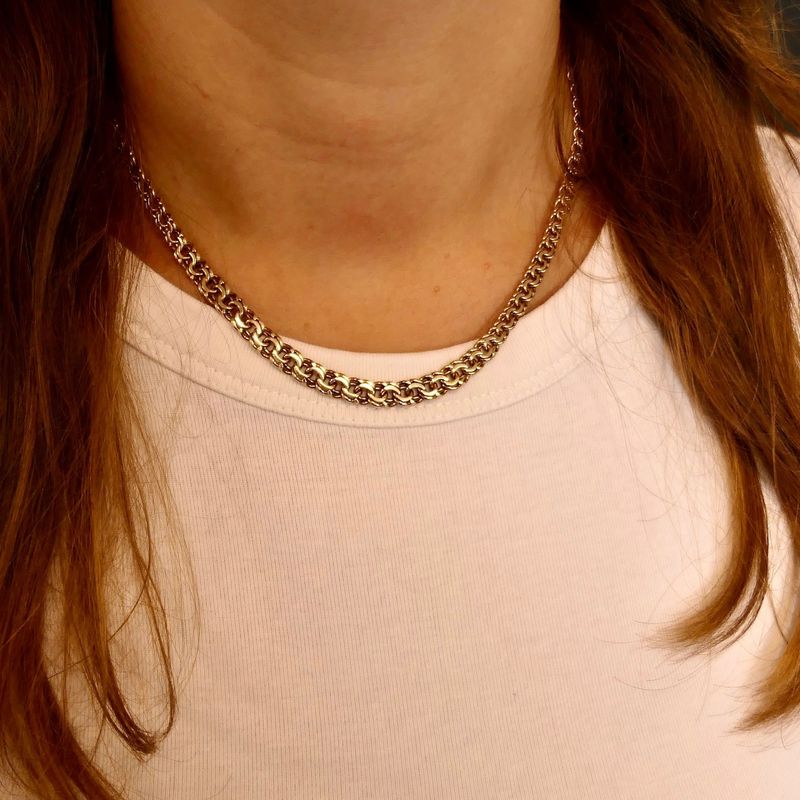 Afbeelding 8 van 8 karaat Platte Prince of Wales schakelketting | 43 cm