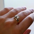 Image 7 of Toi et moi ring with rose cut diamond; 14 karat; size 20
