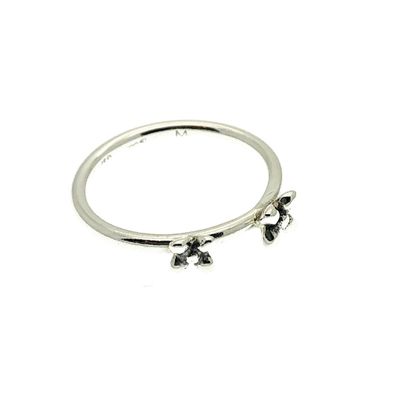 Image 1 of Silver ring with fancy studs | size 17.5