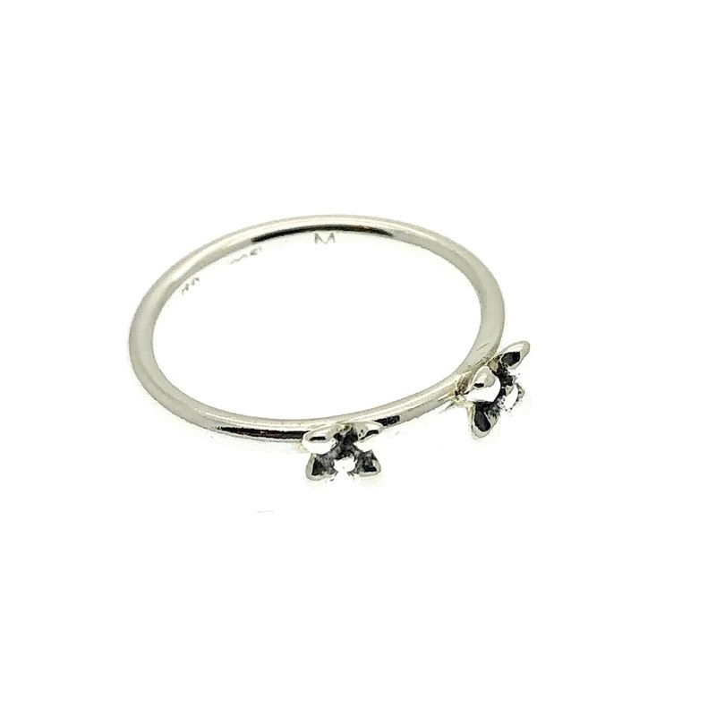 Image 1 of Silver ring with fancy studs | size 17.5