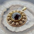 Image 2 of Vintage gold pendant with garnet