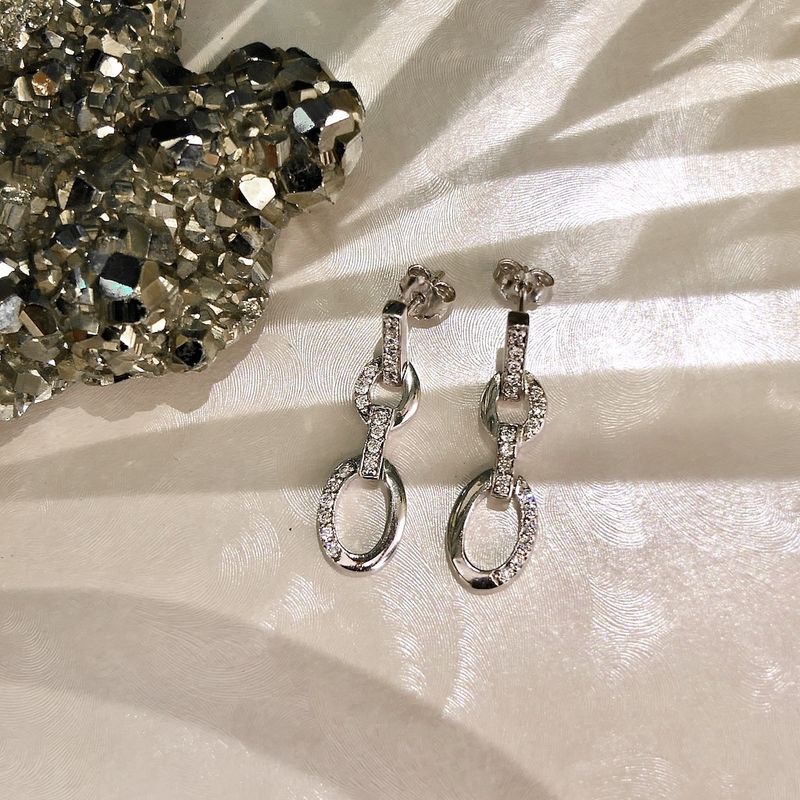 Image 3 of Silver earrings with zirconia