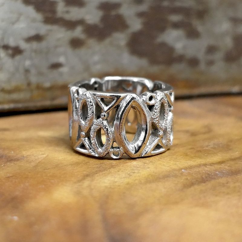 Image 2 of Silver wide fantasy ring