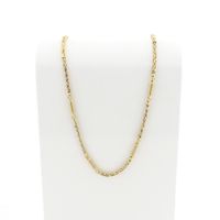 Gouden koningsschakel ketting met staafjes | 56 cm