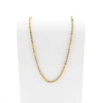 Afbeelding 1 van Gouden koningsschakel ketting met staafjes | 56 cm