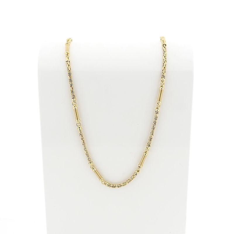 Afbeelding 1 van Gouden koningsschakel ketting met staafjes | 56 cm