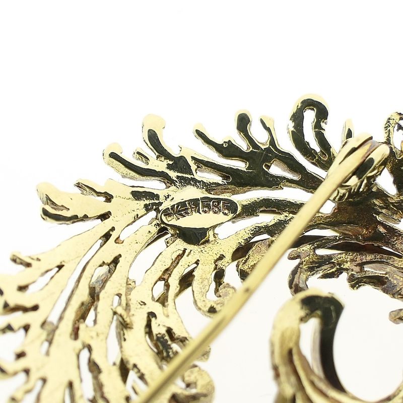 Image 6 of Vintage gold abstract brooch
