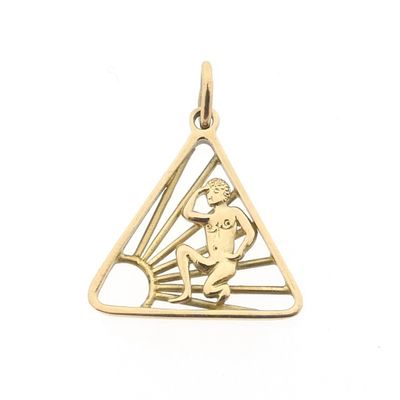 Image 1 of Gold pendant of the naturist symbol