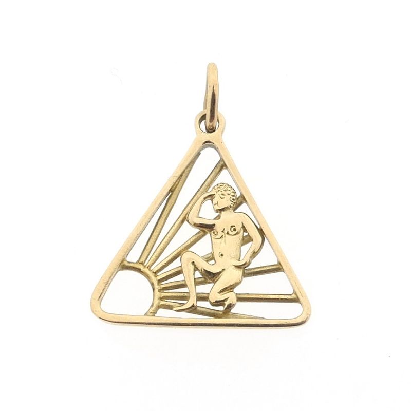 Image 1 of Gold pendant of the naturist symbol