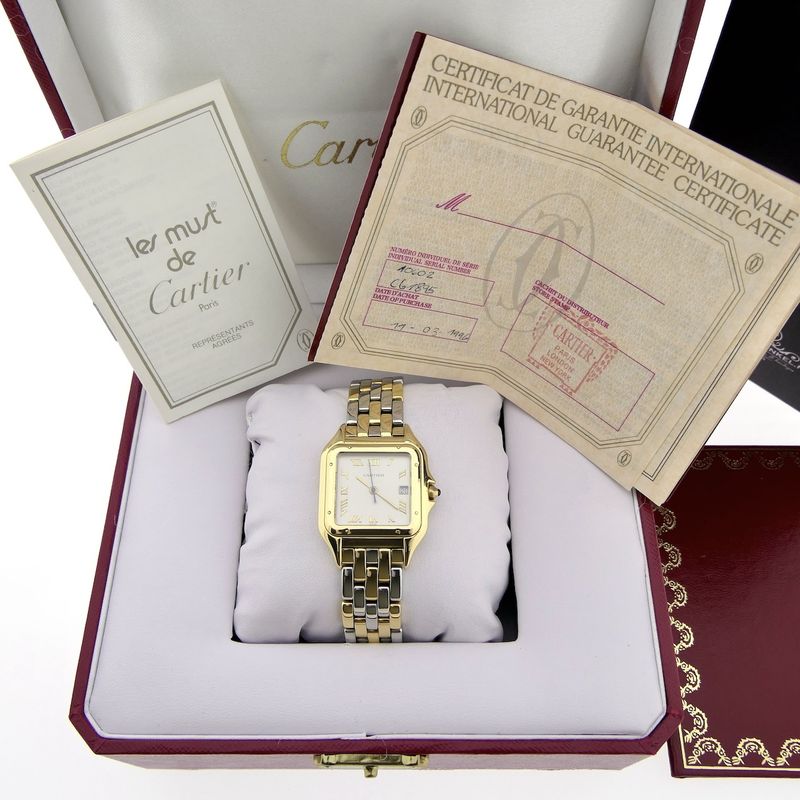 Image 18 of Cartier Panthère 1060; 18k. Gouden mid-size horloge