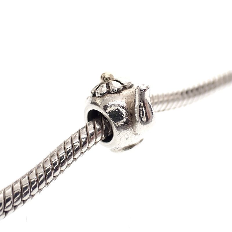 Image 2 of Pandora charm; Silver with gold; Teapot Charm