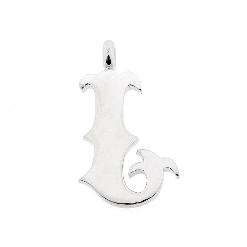 Image 7 of White gold pendant letter J with diamonds 0.345 ct.