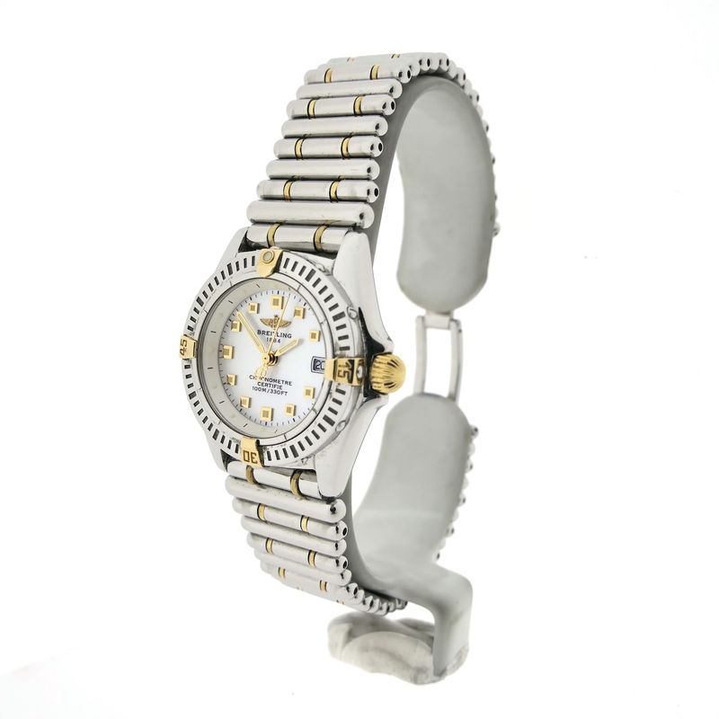 Image 3 of Breitling Callistino 'Mother of Pearl' B72345; 18k gold/steel women's watch