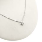 Image 3 of White gold Venetian chain with fixed pendant and diamond; 0.10 ct.