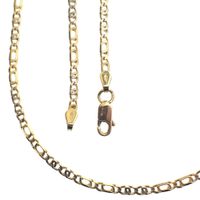 Two-tone gold navy link necklace
