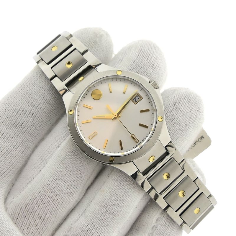 Image 8 of Movado SE; Two-tone watch with white dial; 0607516