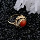 Image 2 of Gold ring with red coral | Vintage/antique