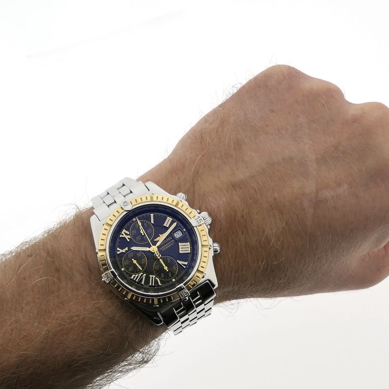 Image 20 of Breitling Crosswind Chronograph D13355; 18k gold/steel men's watch