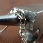 Image 5 of Silver bracelet with an engraved plate featuring 18K gold patches | 20 cm