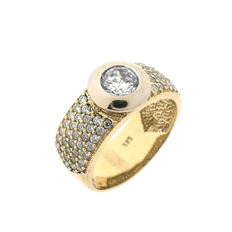 Image 6 of Two-tone gold ring with zirconia