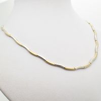 Two-tone gold bar necklace