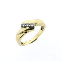 Gold ring with diamond; 0.12 ct.