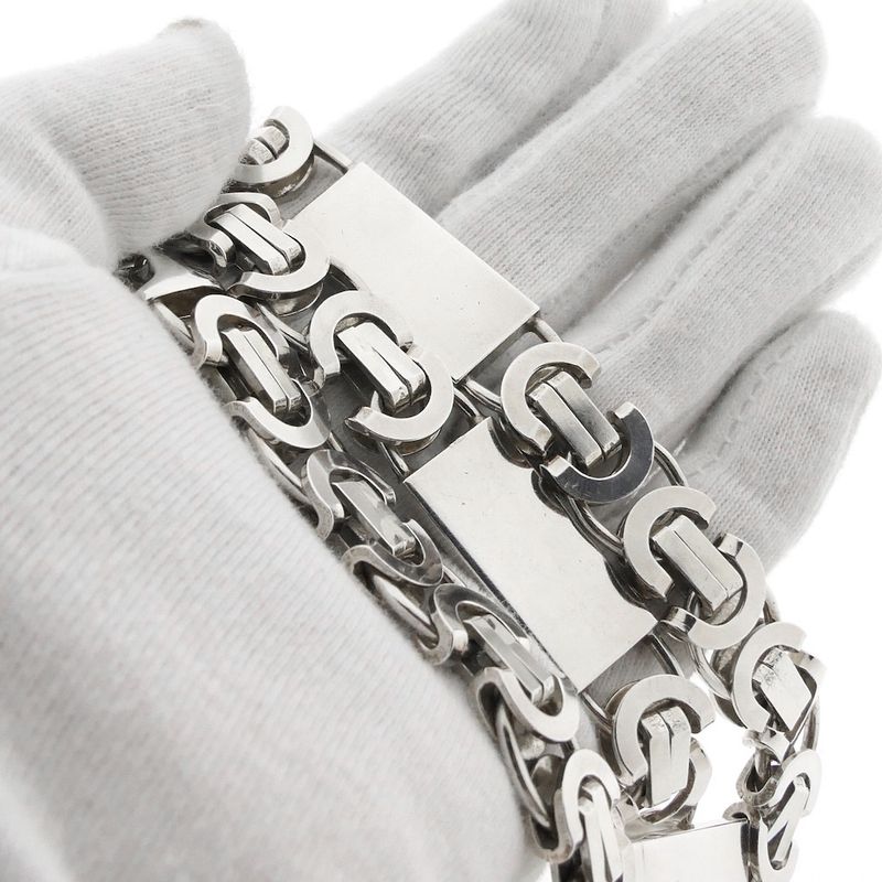 Image 2 of Long silver flat king chain | 72 cm