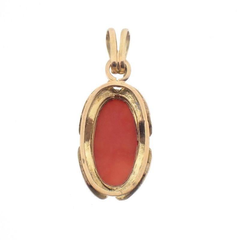 Image 5 of Gold pendant with red coral | Vintage