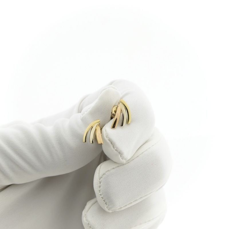 Image 9 of Tricolor gold stud earrings