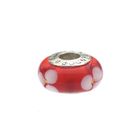 Image 3 of Pandora charm; Silver; Red/White Flower